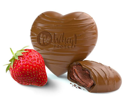 Strawberry Ganache Filled Chocolate Sweethearts (4 Pieces) | Allergy Friendly Valentine's Day Chocolates | Vegan | Dairy Free, Nut Free, Peanut Free, Soy Free, Gluten Free | No Whey! Foods