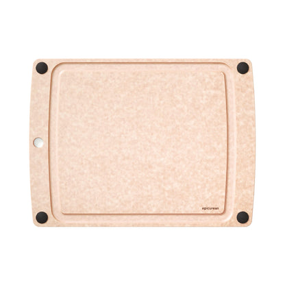 Epicurean All-In-One Cutting Board with Non-Slip Feet and Juice Groove, 17.5" × 13", Natural/Black