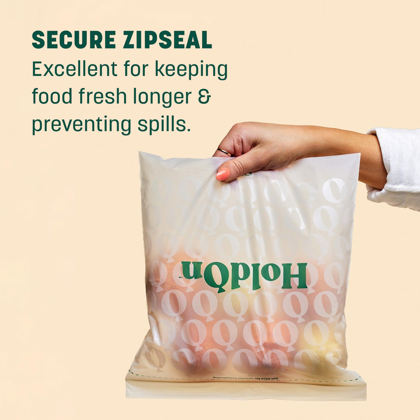 Zipseal Gallon Bags - Compostable, PFOA-Free, BPA-Free, Food-Safe Zip Seal Food Storage Bags/Freezer-Safe Gallon Bags With Secure Seal for Home & Travel (25 bags total)