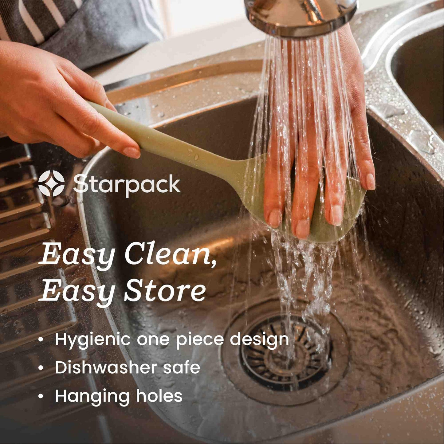 StarPack 'Scrape & Stir' Silicone Spatula Set (4 Pcs) - Heat Resistant Spatula Set 600°F - Food Grade Kitchen Spatulas - Nonstick Silicone Baking & Cooking Spatula - Rubber Spatula Set for Kitchen Use