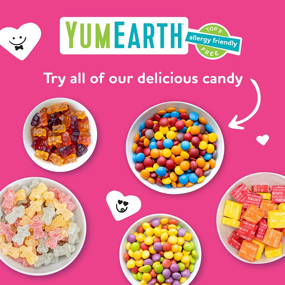 YumEarth Organic Pops Valentine Variety Pack - Fruity Lollipops - Gluten Free Snacks for Kids - Allergy Friendly, Non-GMO, No Artificial Flavors or Dyes - Assorted Flavors, 6.11 oz (Pack of 28)