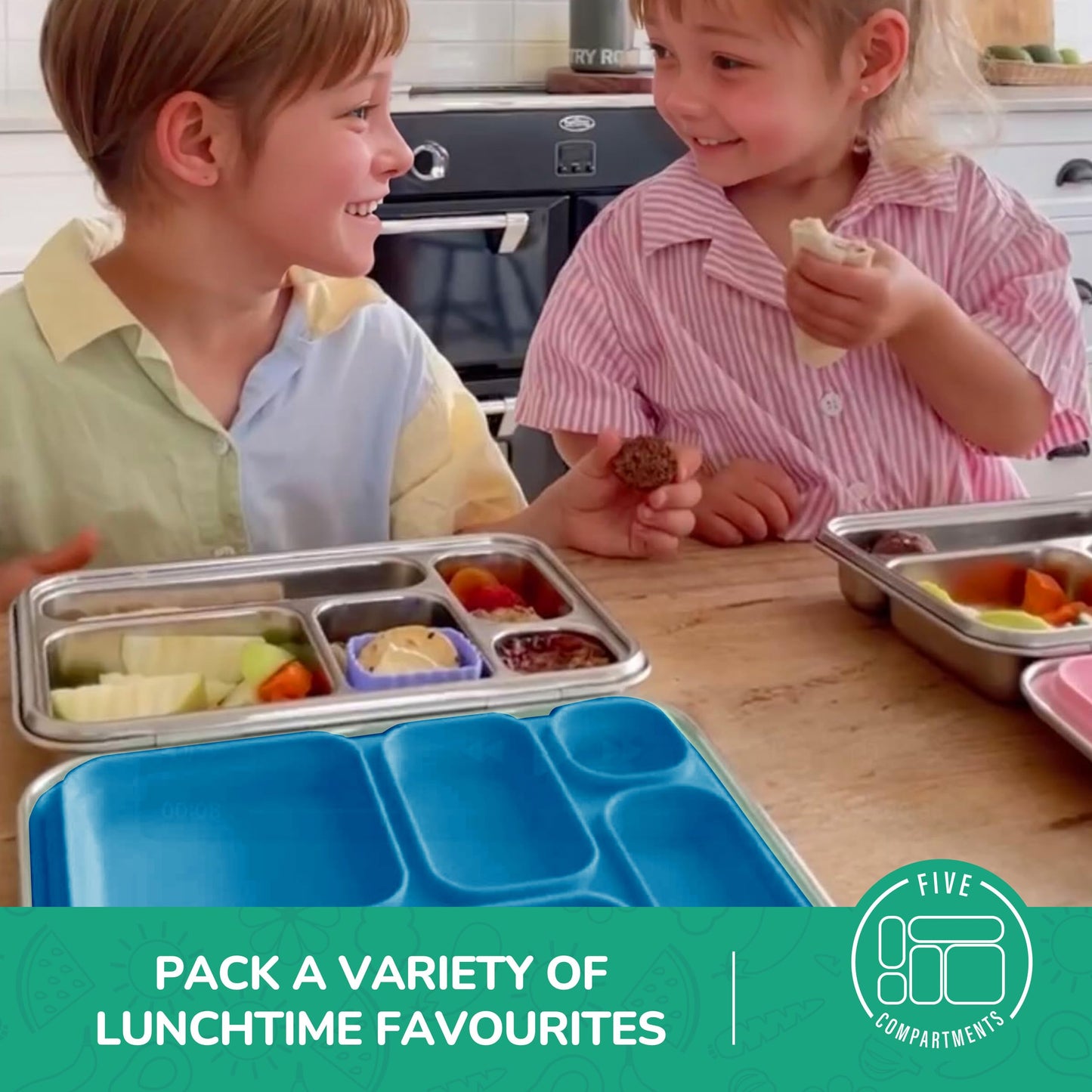 AOHEA Stainless Steel Bento Box Kids, Kids Metal Bento Lunch Box BPA Free Lunch Box Containers 304 Stainless Steel Bento Box for School and Office(Purple)