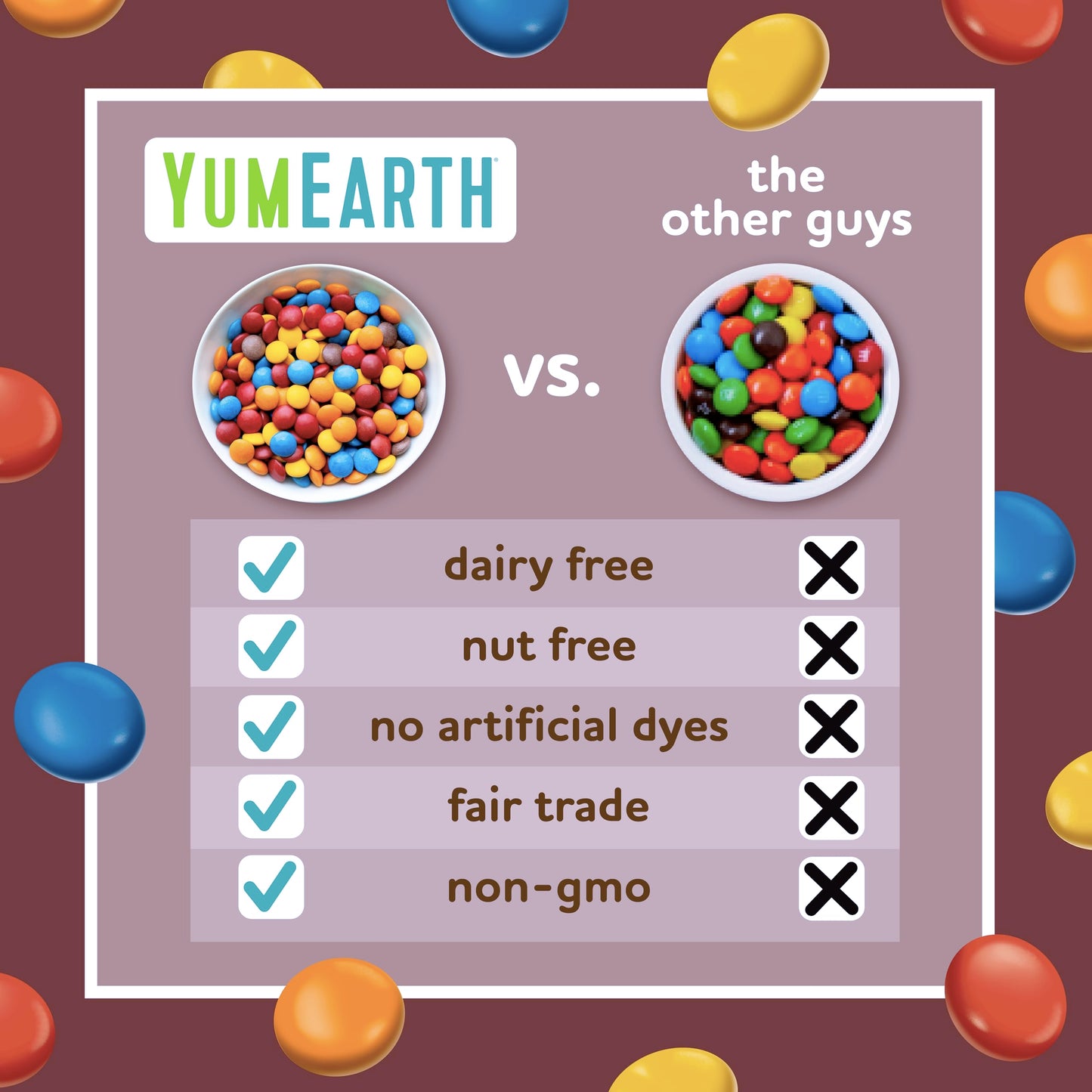 YumEarth Choco Yums Chocolate Candies (Pack of 5)
