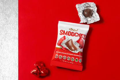 SMOOCHES, 2 PACK | Allergy Friendly, Vegan Chocolate Foil Wrapped Chocolate | Dairy Free, Nut Free, Peanut Free, Gluten Free | No Whey Foods
